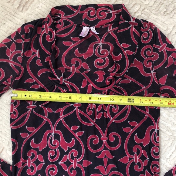Sweet Pea by Stacy Frati cowl neck mesh top Size Medium - Picture 5 of 8